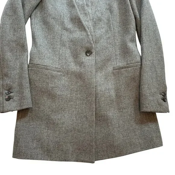 Zara Basic Collection Grey Lambswool Longline Coat Blazer Jacket XS - Picture 7 of 16